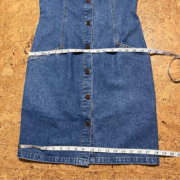 Banana Republic Vintage 90’s Y2K Denim Full Button Down Sleeveless Dress Sz 4 - Picture 9 of 16